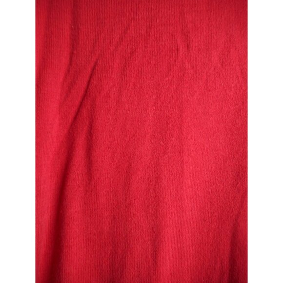 Red lightweight Knit V neck Sweater Size S Cotton blend long sleeve - Picture 5 of 5